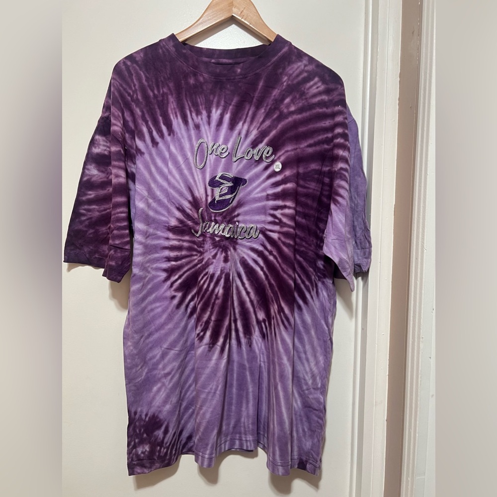 AV Couture Adult Shirt XXL Tie Dye Jamaica Embroidered Casual Short Sleeve New